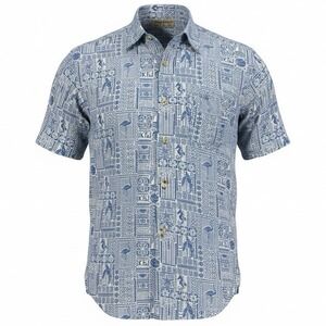 Kenny Flowers Limited Edition Hawaiian Camp Shirt Blue Men's Size Small